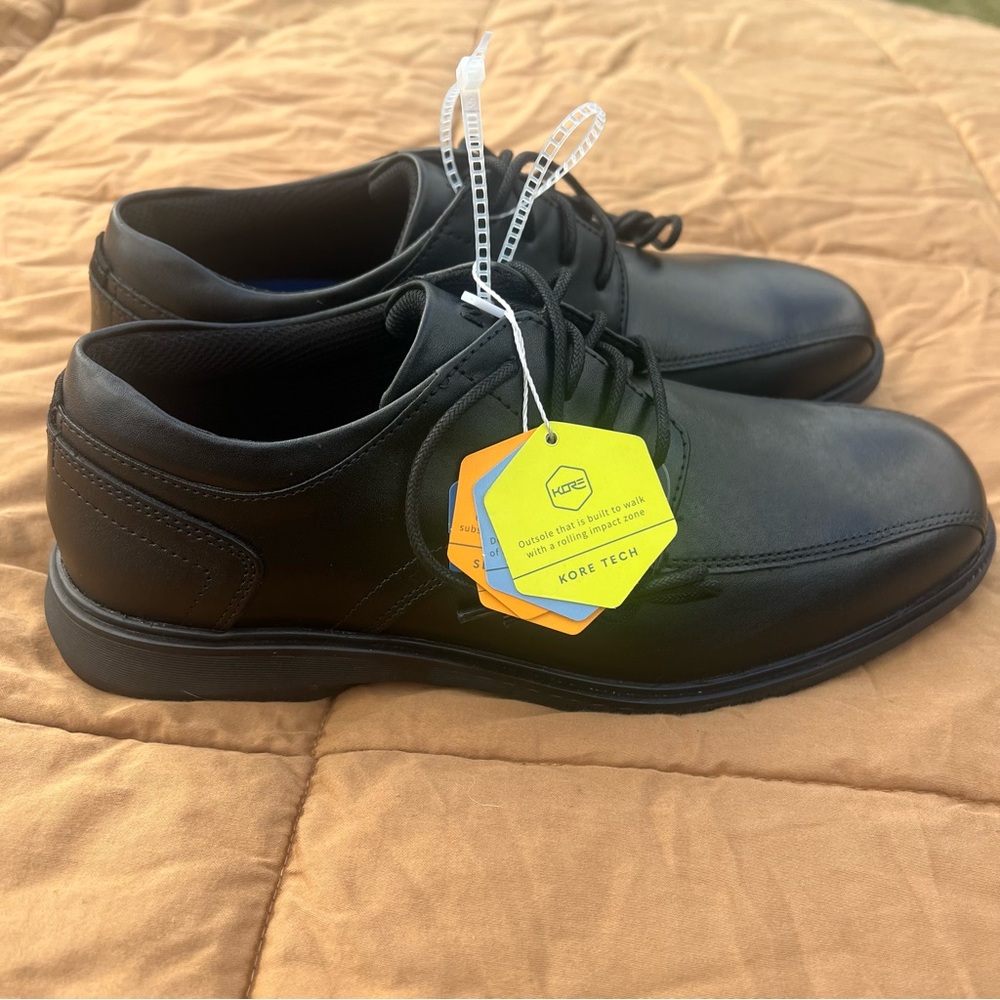 Nunn Bush Black Oxford Comfort Gel Memory Foam Shoes Size 7